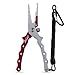 Piscifun Fishing Pliers Braid Cutters Split Ring Pliers Hook Remover Lightweight Fish Holder (Red & Silver)