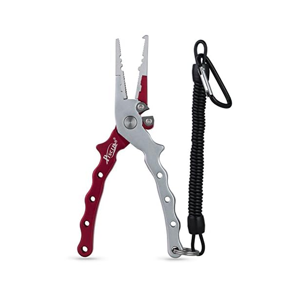 Piscifun-Aluminum-Fishing-Pliers-Braid-Cutters-Split-Ring-Pliers-Hook-Remover-Fish-Holder-with-Sheath-and-Lanyard