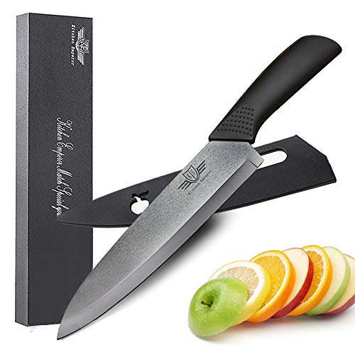 Kitchen Emperor Ceramic Chef Knife 8 inch,Professional Chef Knife with
