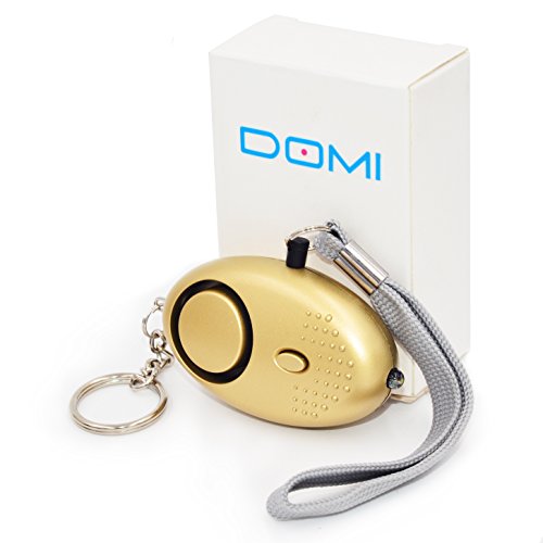 Personal Alarm, Domi Smart Personal Protection Emergency Safe Sound Alarm with Torch for Seniors, Kids, Women (Gold)