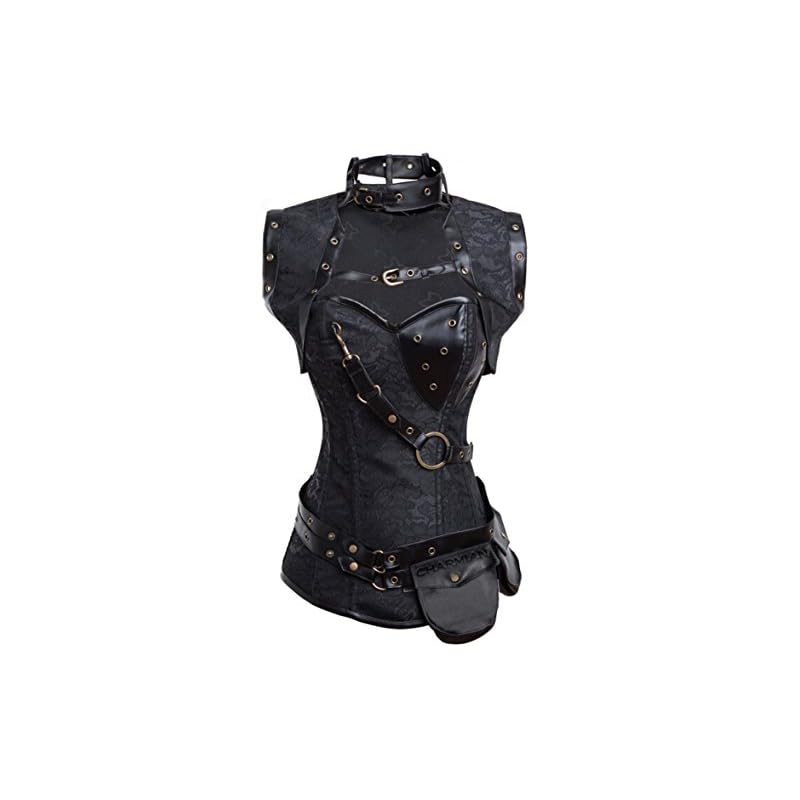 Charmian Women's Retro Goth Brocade Steampunk Overbust Corset with Jacket and Belt » Steampunk Web