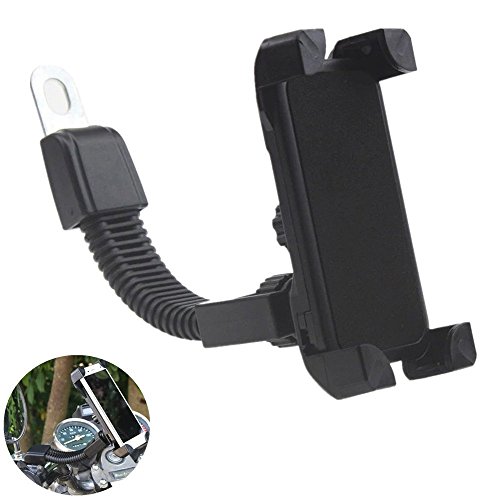 Efanr Universal Motorcyle / Scooter / Electric Car / Tricycle Rearview Mirror Mount Stand Holder, Adjustable 360 Degrees Rotate, Compatible With 4 to 7.5 Inches of Mobile Cell Phone (Black)