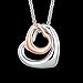 Rose Gold Charm Double Heart Silver Pendant Necklace Eternal A Lifetime Loving You Interlocking Heart Necklace for Womens Girls Teens