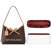 OAikor Dupontpaper Carryall PM Tote Bag Organizer Insert, Lightweight Portable Purse Organizer Insert Compatible with Lv Carryall, Purse Inner for Luxury Handbag & Tote Shaper(PM, White-red)