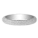 Silver White Stainless Steel Crystal Bangle Bracelet - Size 2-10/16 Large - Paved with Crystal