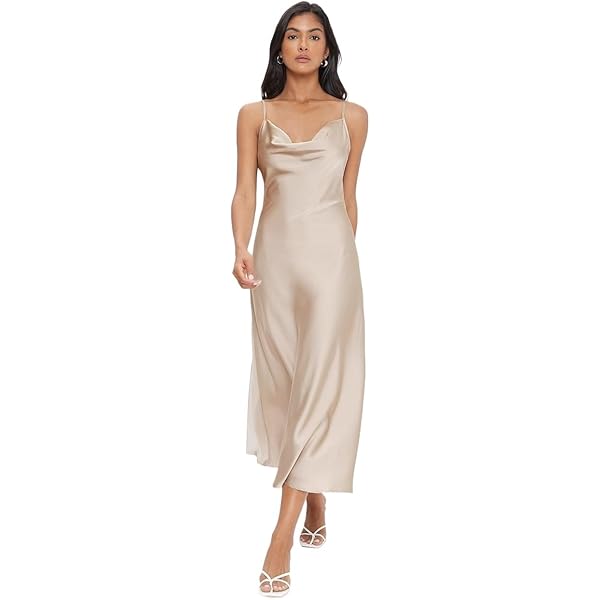 WAYF Women's Lace Trim Slip Dress, Pewter, Off White, M at Amazon Women's Clothing store WAYF Women's Lace Trim Slip Dress, Pewter, Off White, M at Amazon Women's Clothing store