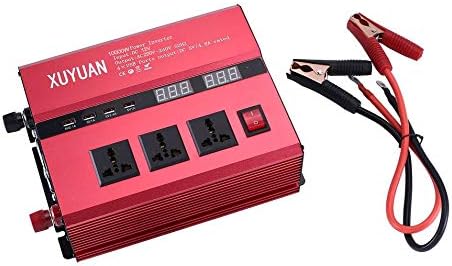 Titanicol 10000W Solar Power Inverter USB LED Display AC/DC Sine Wave Converter(red)