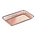 mDesign Metal Storage Organizer Tray for Bathroom Vanity Countertops, Closets, Dressers - Holder for Watches, Earrings, Makeup Brushes, Reading Glasses, Perfume, Guest Hand Towels - Rose Gold
