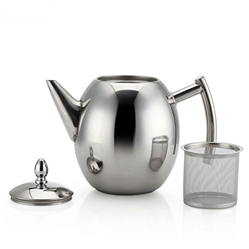 Ywillink 1.5L Stainless Steel Coffee Kettle Teapot Coffee Tea Cold Water Pot with Strainer Home Tea Tools