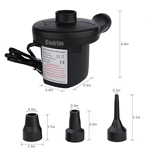 Cadrim Electric Air Pump 12V DC Portable Air Pump for Inflatable Air Mattress with 3 Nozzles （Only for Car Lighter Use） - Thumbnail 4
