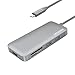 USB C Hub, Letscom 7-in-1 USB C Adapter with Type C Power Delivery, HDMI Output, SD & MicroSD Card Reader, 3 USB 3.0 Ports, Portable for MacBook Pro, XPS and More Type-C Devices, Grey
