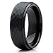Black Tungsten Wedding Band 8mm Black Tungsten Ring Hammered Tungsten Ring Men & Women Brushed Tungsten Ring 8mm Tungsten Ring Comfort Fit