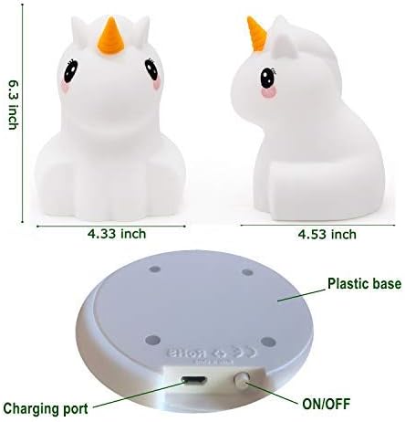 Tianhaixing Animal-shaped Big Night Light for Children/Adult, Rechargeable LED Soft Silicone (BPA Free) Bedside Lamp - Image 5