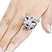 EVER FAITH® Teardrop Leopard Clear Austrian Crystal Ring Silver-Tone