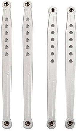 SkyQ RC Aluminum Linkage Front Rear Lower Suspension Links Set for AXIAL SCX10 Silver 4pcs