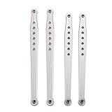 SkyQ RC Aluminum Linkage Front Rear Lower Suspension Links Set for AXIAL SCX10 Silver 4pcs