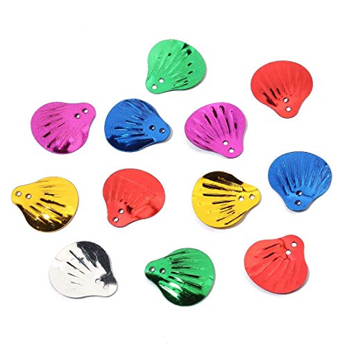 840 Pieces Seashell Sequins and Spangles for Children's Handmade DIY, for Craft Wedding Decoration, Creative Color Beads Sequins Greeting Card Decoration Gold Foil Iron Slices