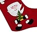 Christmas Holiday Stockings Christmas Hanging Bags 6PCS Red Felt Xmas Tree Decorations Santa Snowman Reindeer Treat Bag