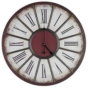 Amazon.com: Large Beige & Red Wall Clock with Metal