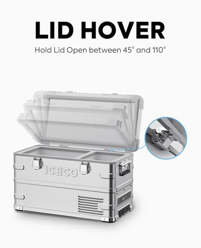 ICECO APL35 12 Volt Car Refrigerator, 37 Quart (30 Liter) Light Duty Aluminum 12v Portable Fridge Freezer, SECOP Nano Compressor, -4℉~68℉, 12/24V DC, 100-240V AC for Outdoor, Camping, RV, Truck, Boat