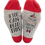 Tulas Watching Christmas Movie Socks Letters Printed Women Warm Sock (1 pair, Red Flower)