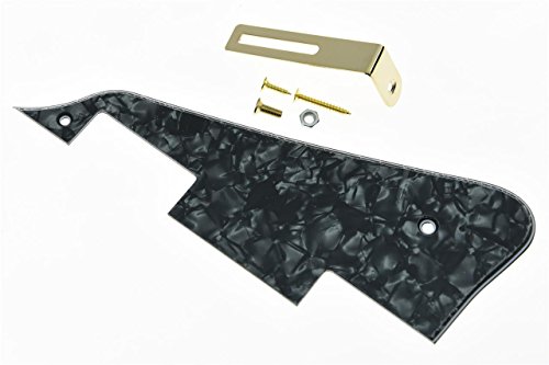 KAISH Black Pearl LP Guitar Pickguard with Gold Bracket for Epiphone Les Paul