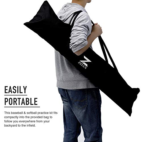 ZELUS 7×7ft Baseball and Softball Practice Net, Portable Baseball Net