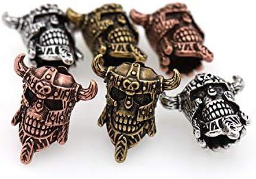 Antique Style Viking Helmet Bead,Paracord KeyChain Lanyard Beads,EDC Survival Bracelet Finding 22x25mm 3Pcs
