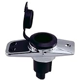 Perko 1060PB0DP Chrome-Plated 2-Pin Plug-in Light Base with 5&deg; Rake - 3.75" x 1.75" Base , black