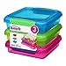 Sistema Lunch Collection Sandwich Box Food Storage Container, 15.2 Ounce/1.9 Cup, Assorted Colors, Set of 3