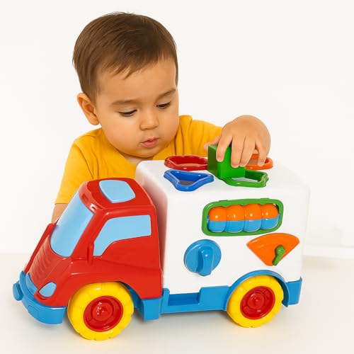 Caminhão de Brinquedo Caçamba Educativa com Encaixes Colorido Brinquedo Educativo Para Bebe 1 ano