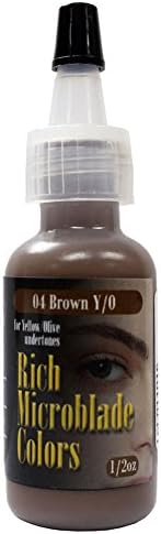Rich Microblade Cosmetic Permanent Brow Makeup Brown Y/O 1/4oz 0.25oz Tattoo Ink Color Skin Pigment Bottle
