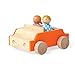 Manhattan Toy MIO Car + 2 Bean Bag People Peg Dolls Imaginative Montessori Style STEM Learning Wooden Building Playset Accessory for Boys and Girls 3 Years + Up