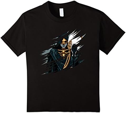 Kids Ripped chest shirt skull inside chest angel of death 4 Black
