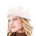 ICSTH Womens Solid Color Wool French Beanie Cap Hat White