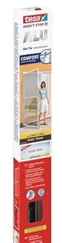 tesa Insect Stop ALU COMFORT Fliegengitter für Türen - Insektengitter mit Aluminium-Rahmen & Clear View - Tür Insektenschutz 