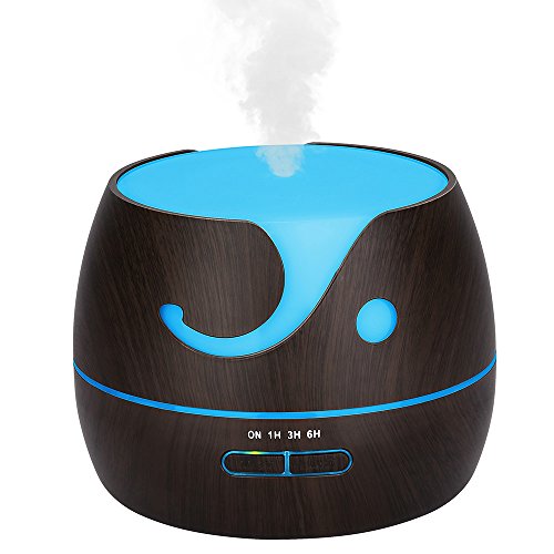 KEDSUM 400ml Aroma Essential Oil Diffuser,Wood Grain Ultrasonic Cool Mist Humidifier with 7 Color LED Lights 4 Timer Settings for Office Home Bedroom Baby Room Study Yoga Spa