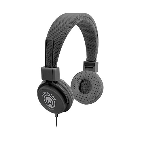 HyperGear 13278 Hi-Fi Stereo Headphones Over Ear Headset with Built-In Inline Microphone 3.5mm Cable, Black