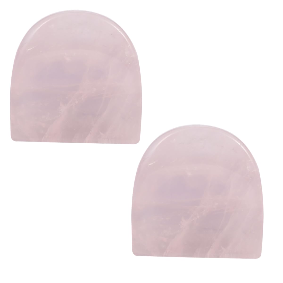 mookaitedecor Pack of 2 Natural Rose Quartz Crystal Thumb Worry Stones for Anxiety Stress Relief, Polished Semicircle Pocket Stones Palm Quartz Healing Crystal Gifts for Reiki Chakra Balancing