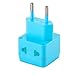 Yubi Power European Plug Adapter 2 in 1 Universal Travel Adapter with 2 Universal Outlets - 2 Pack - Light Blue - Type C for Europe, France, Germany, Russia, Spain & More.