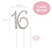 16 Cake Topper - Premium Rose Gold Metal - Sweet 16 Birthday Party Sparkly Rhinestone Decoration Makes a Great Centerpiece - Now Protected in a Box