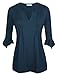 Ninedaily Women's 3/4 Sleeve V Neck Pleated Tunic Tops