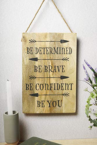 GoCraft Decorative Wooden Wall Signs | 12" X 8" Vintage Hanging Rope Plaque with Quotes Sayings (Be You) [CC0221-MI] - Thumbnail 3