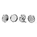 Skyndi Zinc Alloy Large 4 Piece 3 Chamber 2 inch / 53 mm Herb, Spice Grinder with Handle - Silver