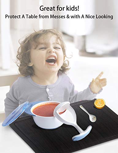 Alpiriral Dining PlaceMats Set of 4 Heat Resistant PlaceMats Easy to Wipe Off Scrub Vinyl Place Mats Washable Table Mats Protect A Table from Messes & with A Nice Looking in Black
