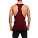 OA Men's Stringer Cotton Tank Tops Raw Edge Vest Wine Red L