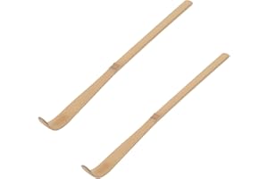 2Pcs 18cm Brown Bamboo Matcha Scoop - Japanese Traditional Tea Ceremony Spoon for Matcha and Coffee | Eco-Friendly Espresso A