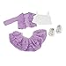 Emily Rose 18 Inch Doll Clothes Purple 4-Piece Dressy Skirt Spring Summer Outfit, Including Sparkly Doll Shoes Accessory! | Gift-Boxed!