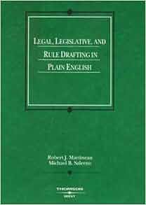Amazon Com Legal Legislative And Rule Drafting In Plain
