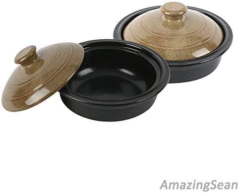 Big Sized Korean Dolsot with Lid, 9.4" Stone Bowl,stone Stew Pot,jjigae, Ceramic (9.4")
